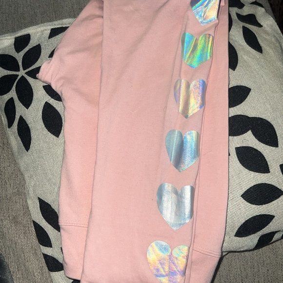 Place childrens place NWT pink leggings monochrome hearts left leg XXL/16 - Picture 6 of 6